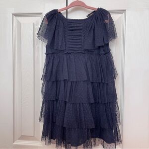 Girls 3T Velveteen Navy Tiered Dress